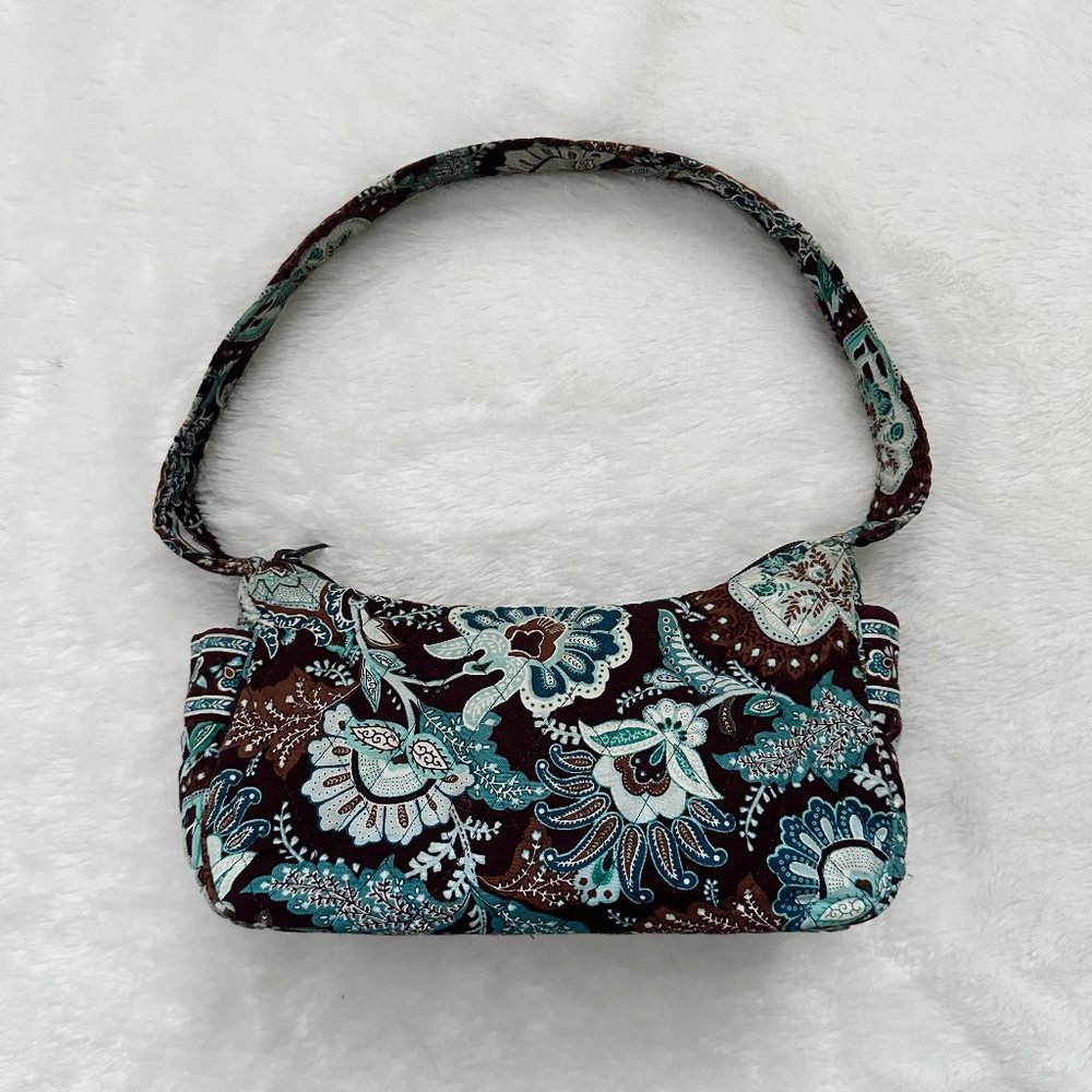 Vera Bradley Floral Shoulder Bag - Brown and Blue